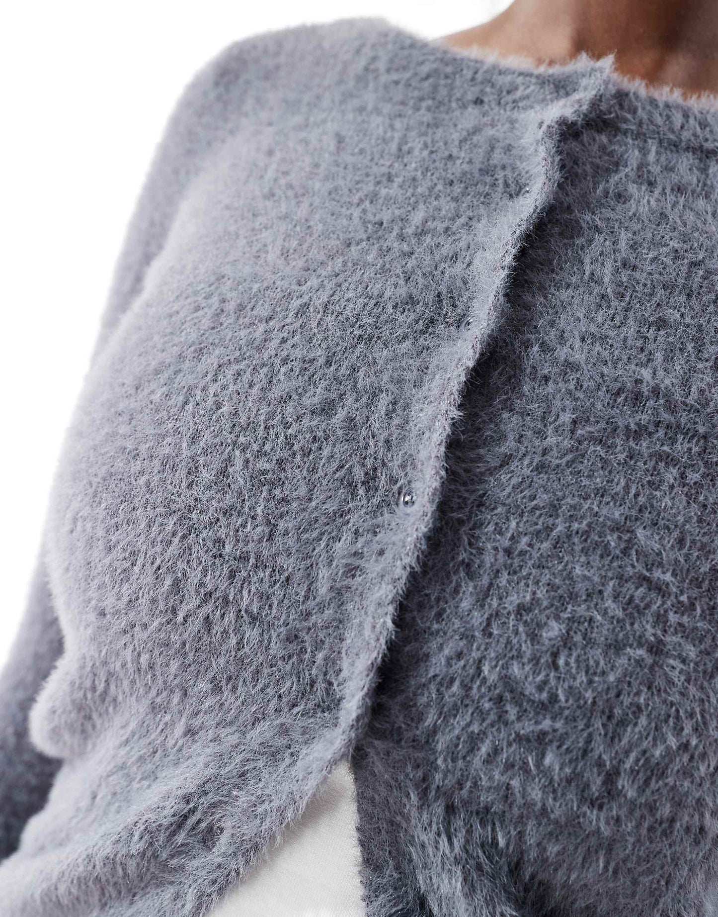 Fluffy Knit Micro Cardigan