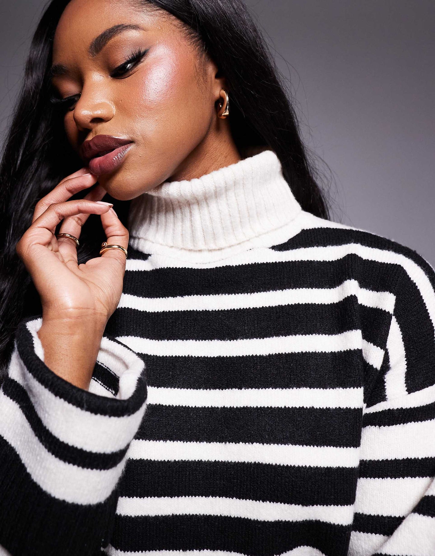 Roll Neck Wide Sleeve Jumper
