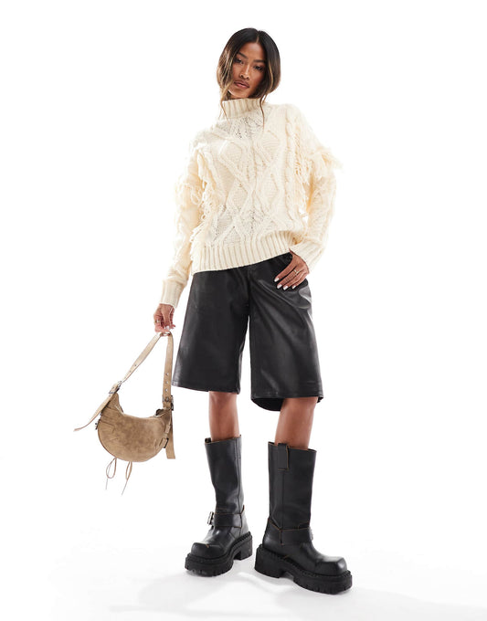 High Neck Cable Knit Jumper