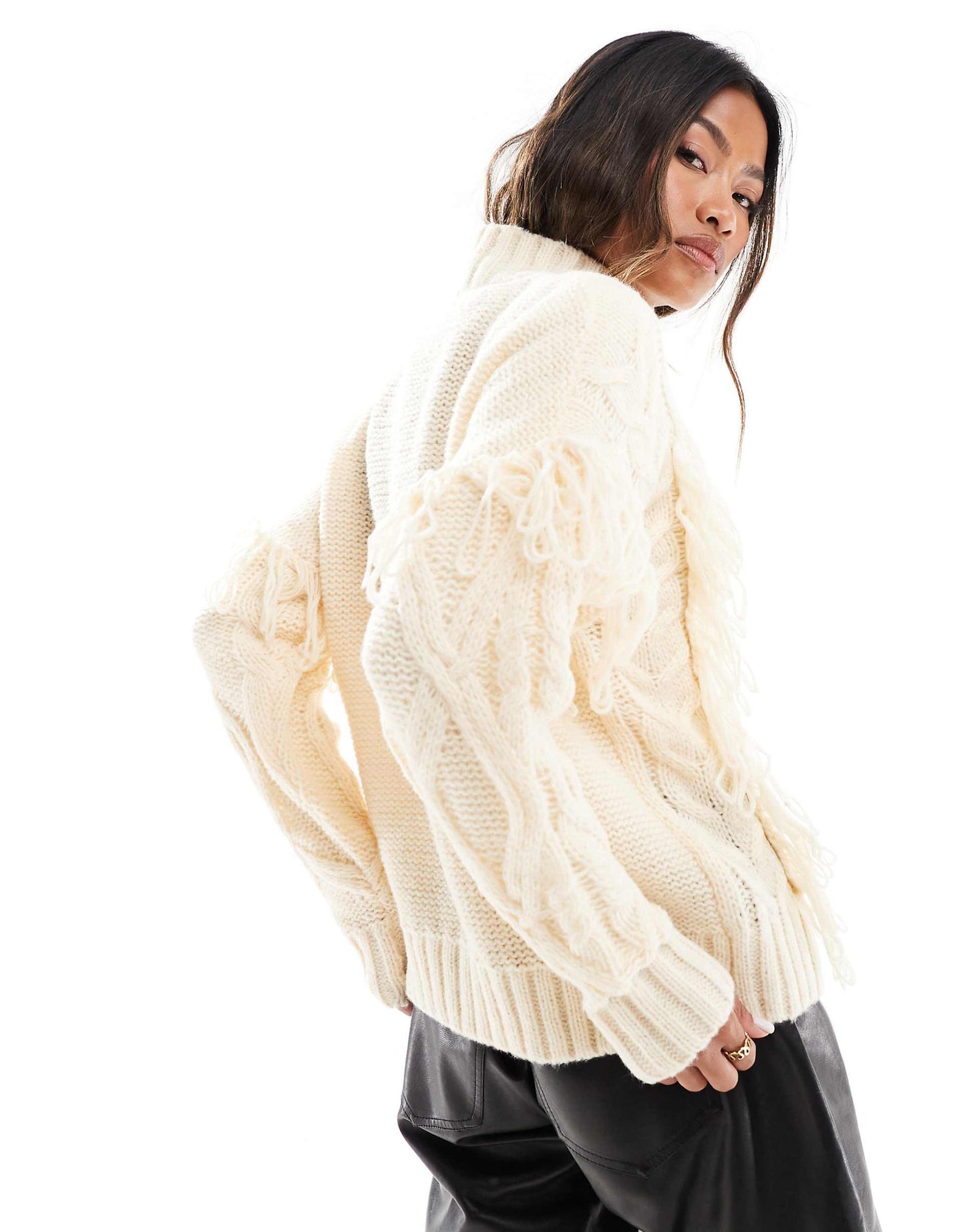High Neck Cable Knit Jumper