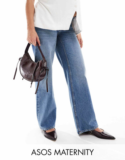 Maternity Wide Leg Dad Jeans