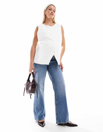 Maternity Wide Leg Dad Jeans