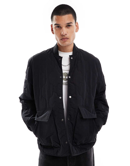 Water Repellent Quilted Bomber Jacket