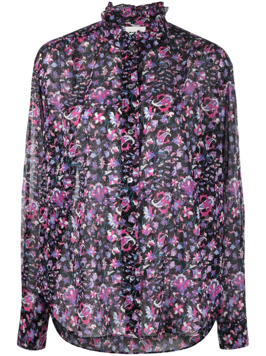 Gamble Floral-Print Organic Cotton Shirt