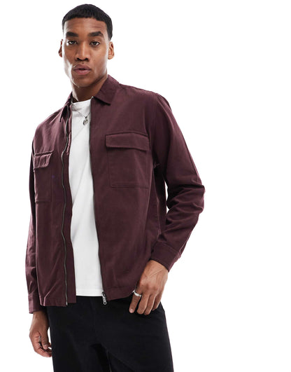 Overshirt With Front Zip