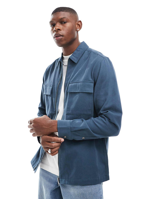 Overshirt With Front Zip