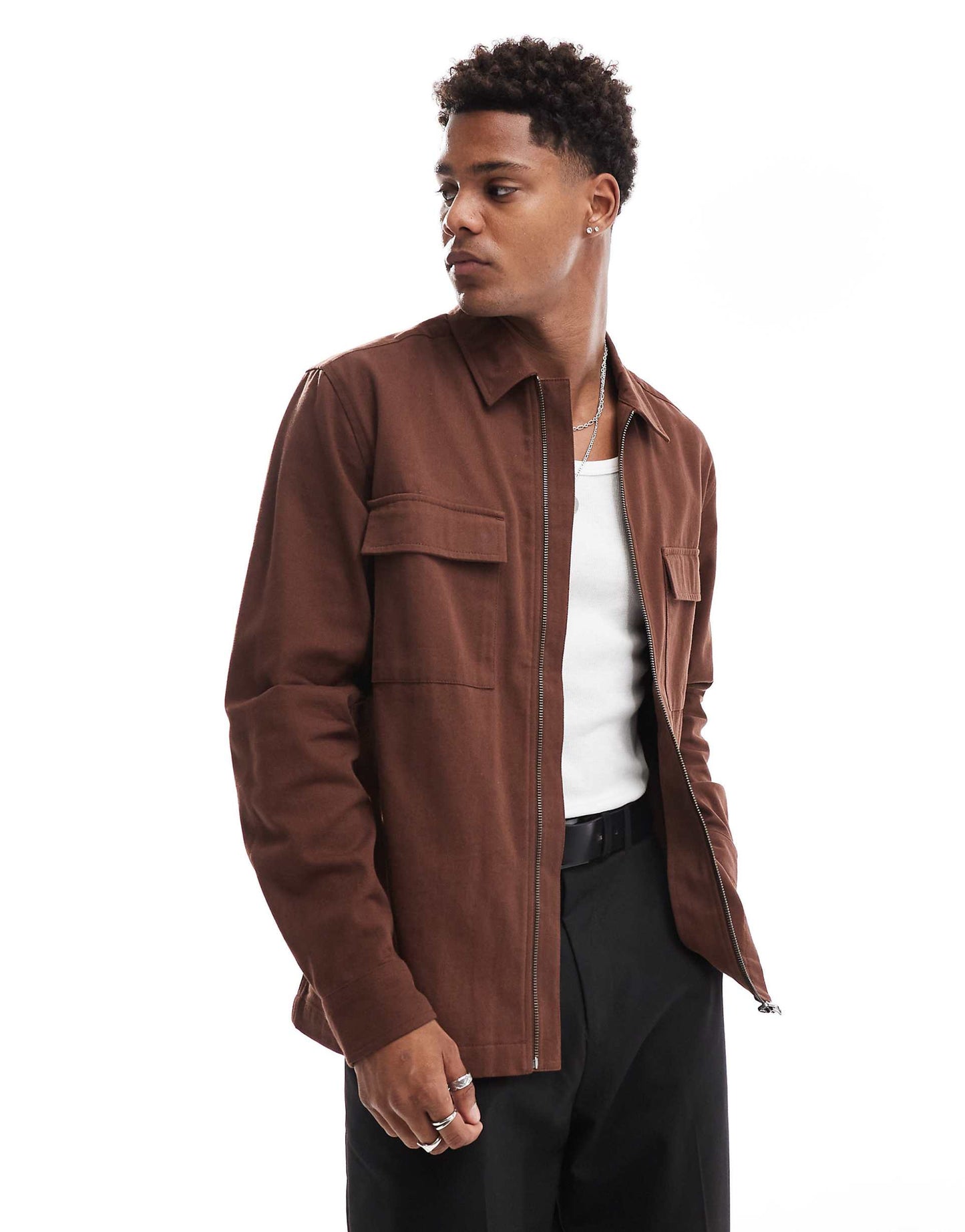 Overshirt With Front Zip