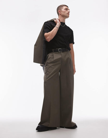 Wide Leg High Waist Trousers