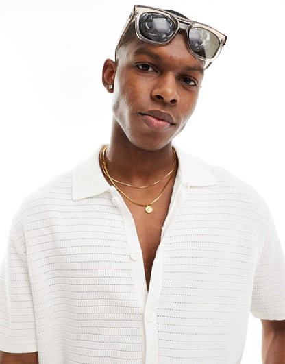 Button Through Knitted Shirt