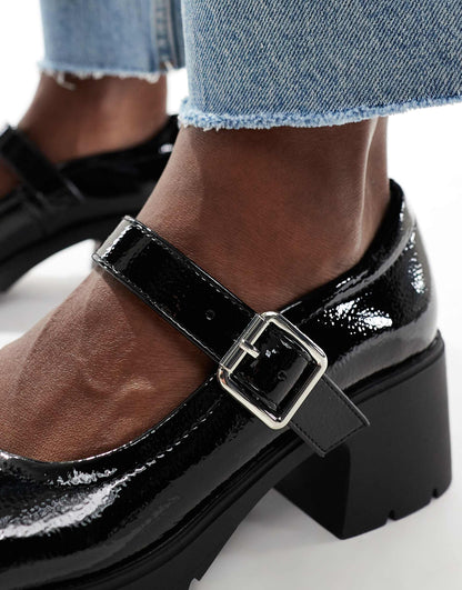 Saxton Chunky Mary Jane Heeled Shoes