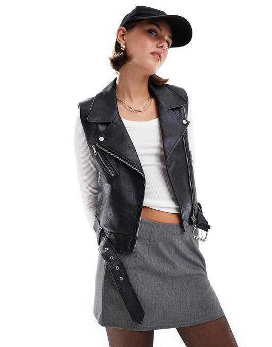 Faux Leather Gilet