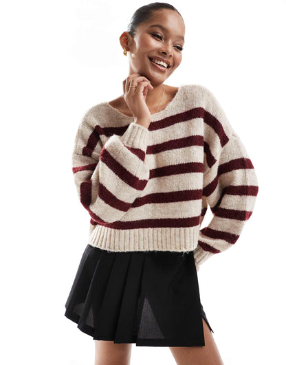 Wide Neck Stripe Jumper