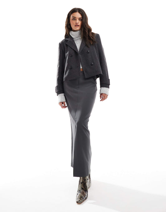 Wool Look Short Jacket