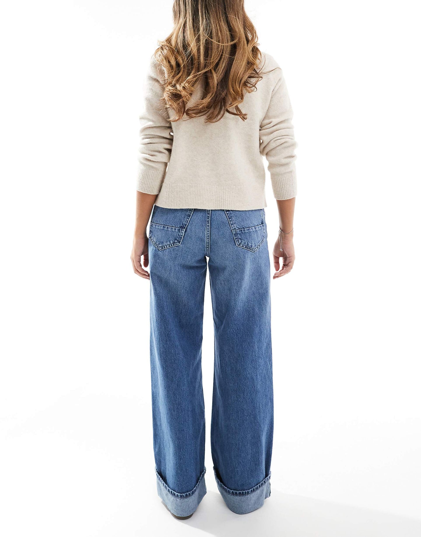 Hope High Waist Cuffed Wide Leg Jeans