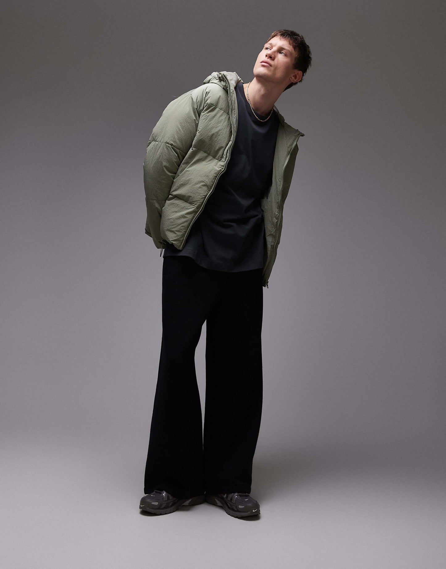 Textured Hooded Puffer Jacket