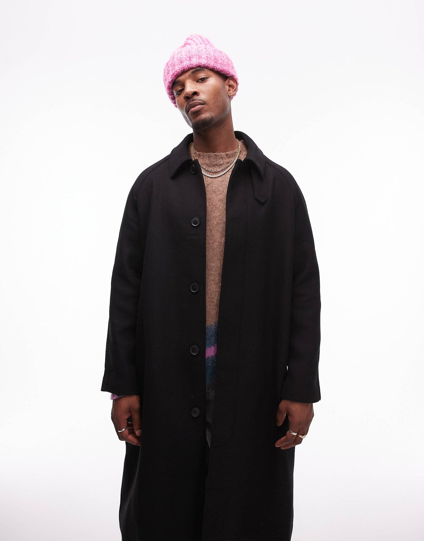 Oversized Car Coat With Wool