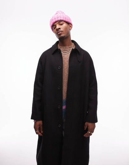 Oversized Car Coat With Wool