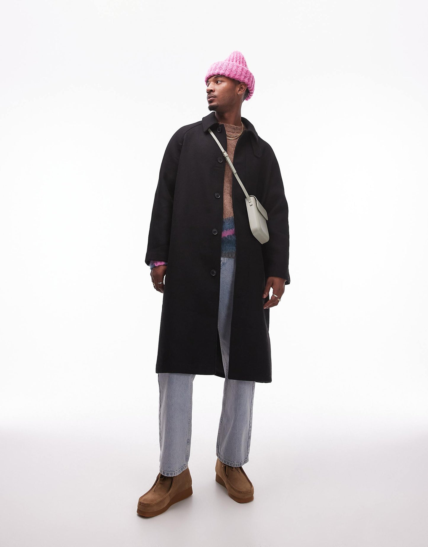 Oversized Car Coat With Wool