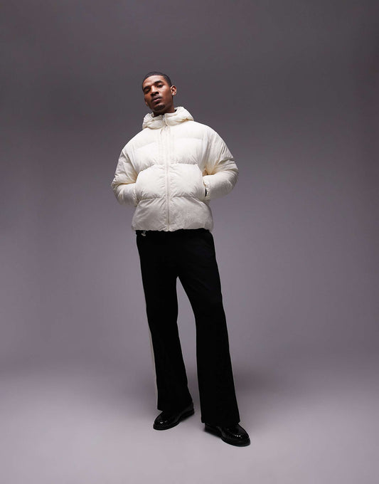 Textured Hooded Puffer Jacket