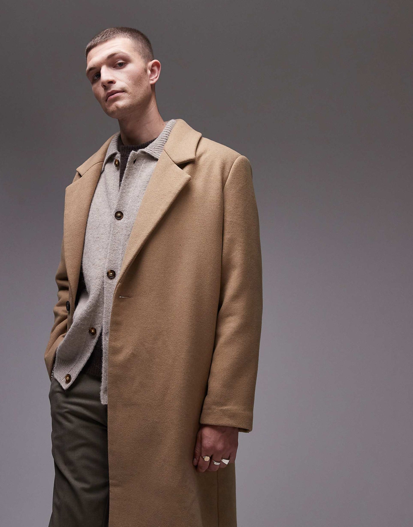 Realxed Fit Single Breasted Overcoat