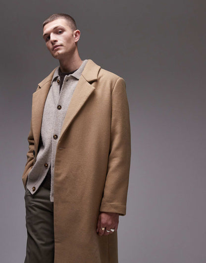 Realxed Fit Single Breasted Overcoat