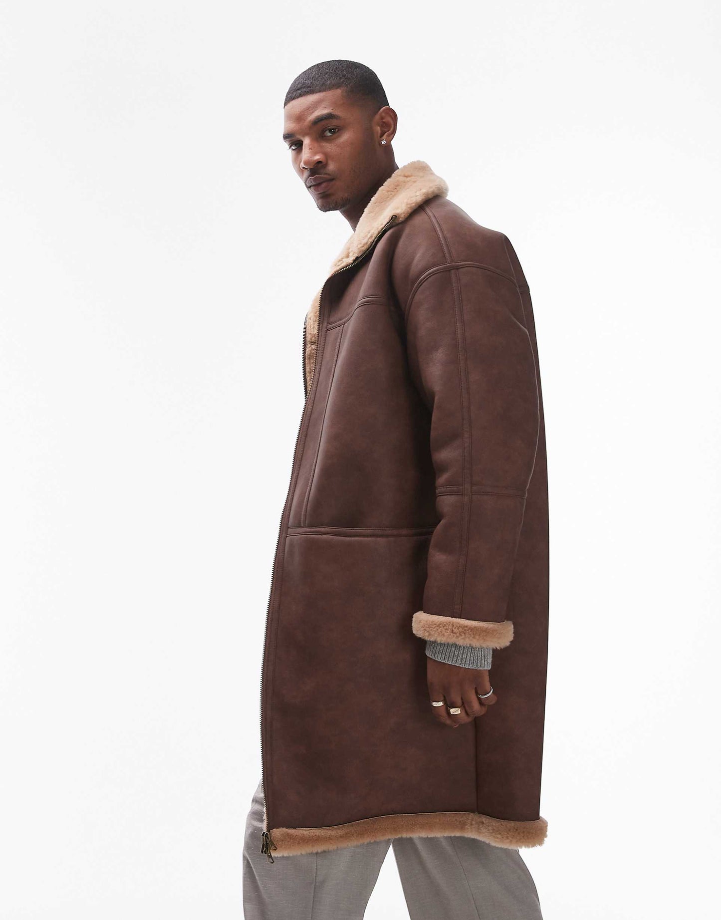 Longline Faux Shearling Jacket