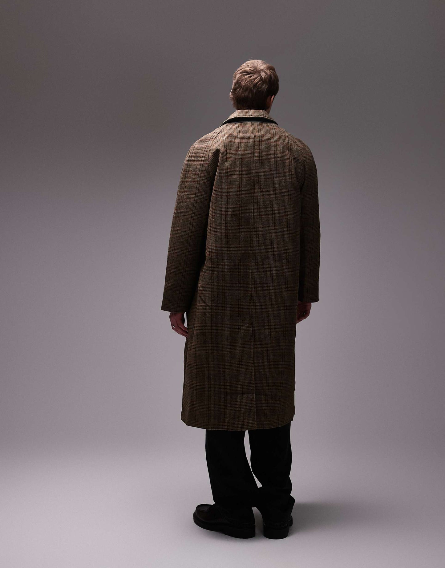 Wool Check Car Coat
