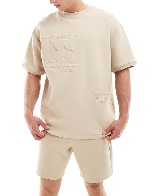 Embossed Co-Ord T-Shirt