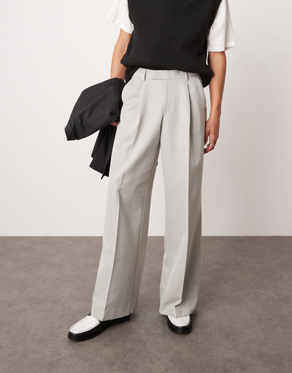 Smart Loose Fit Trousers With Front Pleats