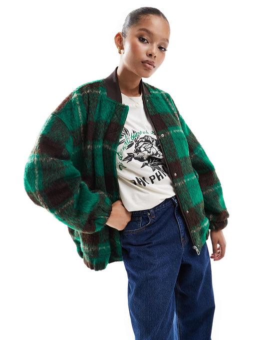 Check Bomber Jacket