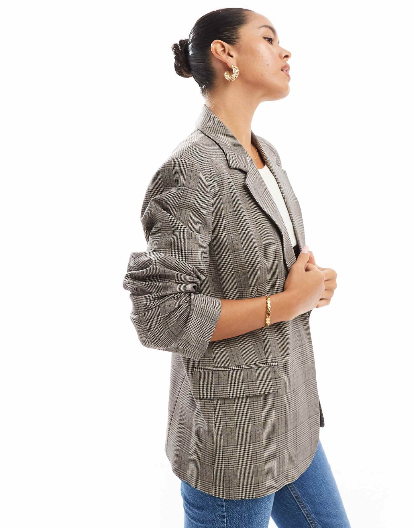 Oversized Check Blazer