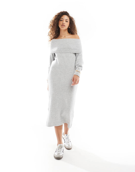 Off Shoulder Midi Dress