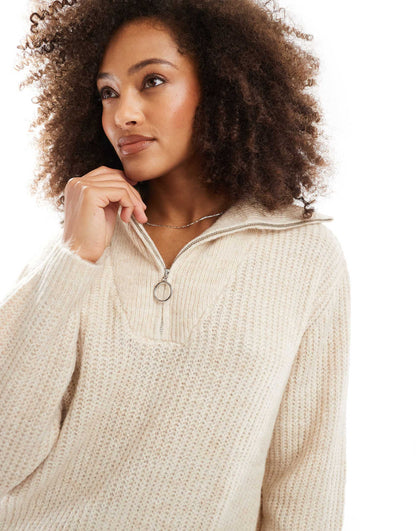 Quarter Zip Knitted Jumper