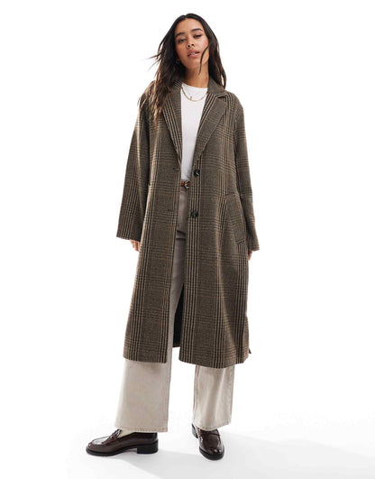 Longline Belt Check Coat