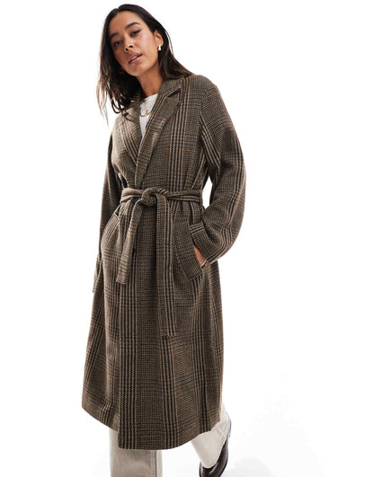 Longline Belt Check Coat