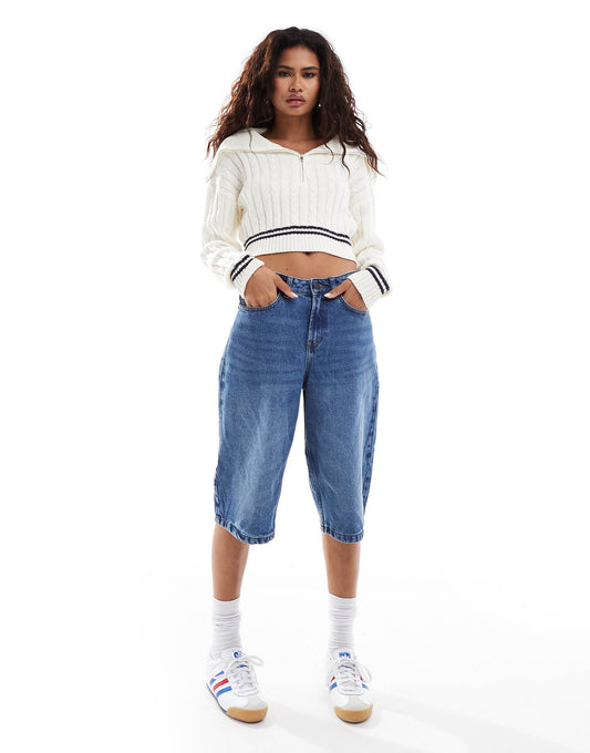 Knitted Crop Collar Detail Jumper