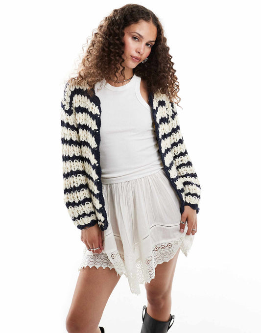Chunky Knit Open Cardigan