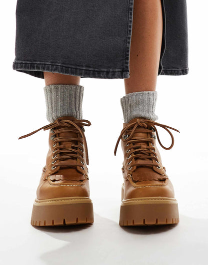 Stone Street Lace Up 7 Eye Elevated Boots