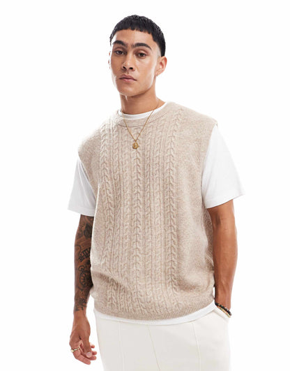 Relaxed Knitted Cable Tank