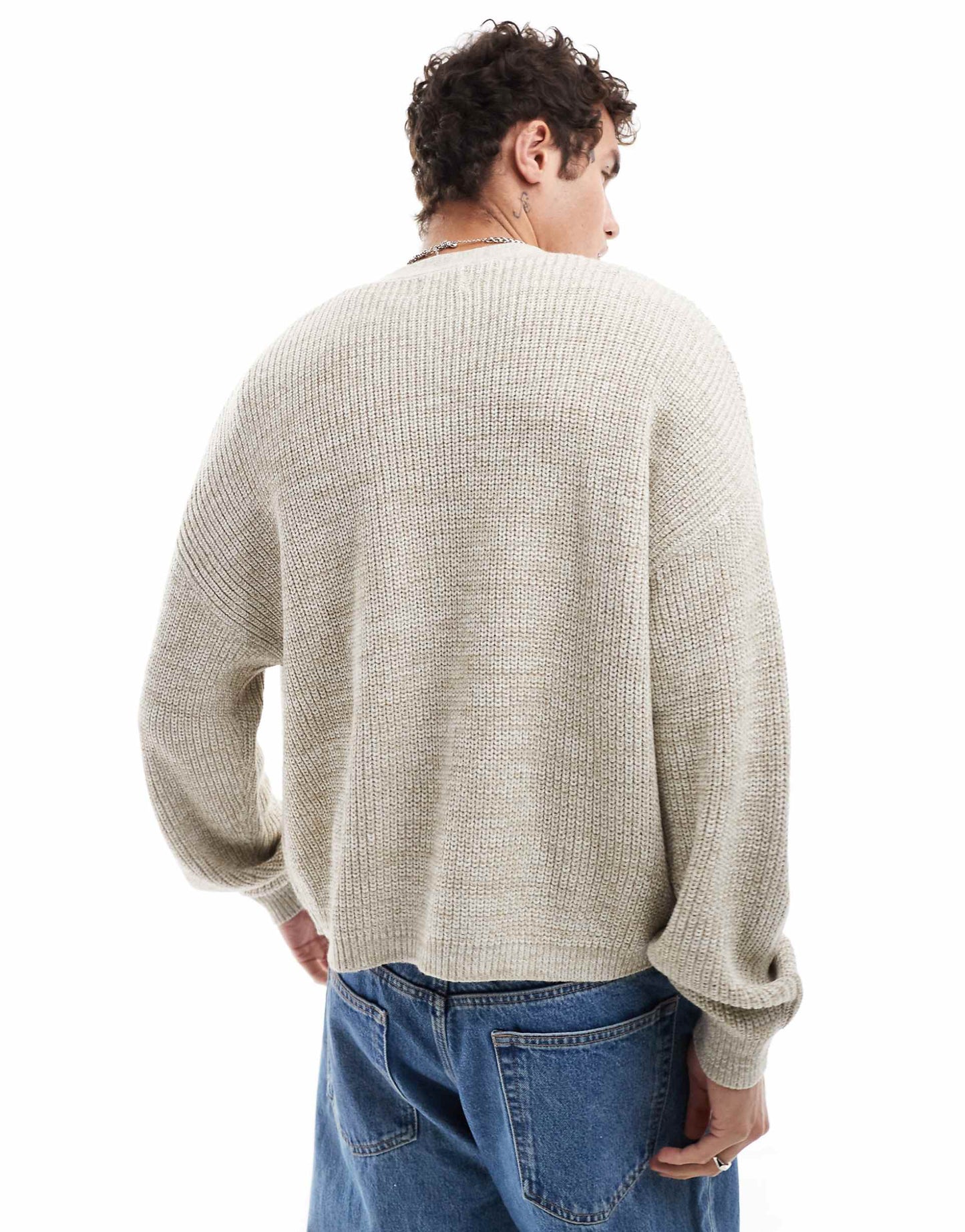 Relaxed Knitted Fisherman Rib Cardigan