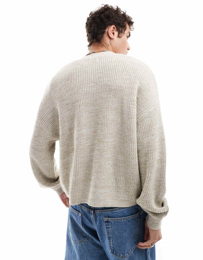 Relaxed Knitted Fisherman Rib Cardigan