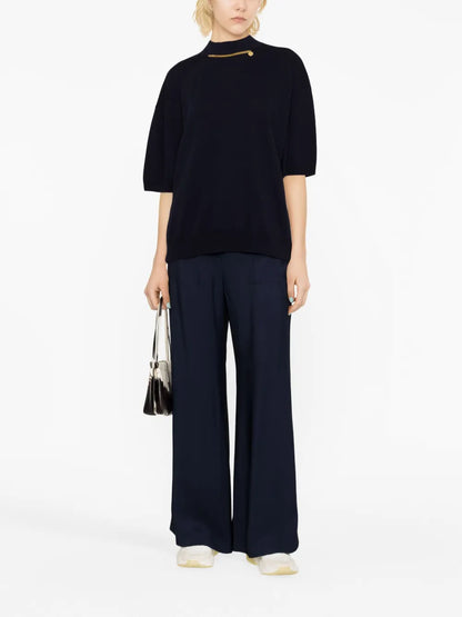 Falabella High-Neck Wool Blouse