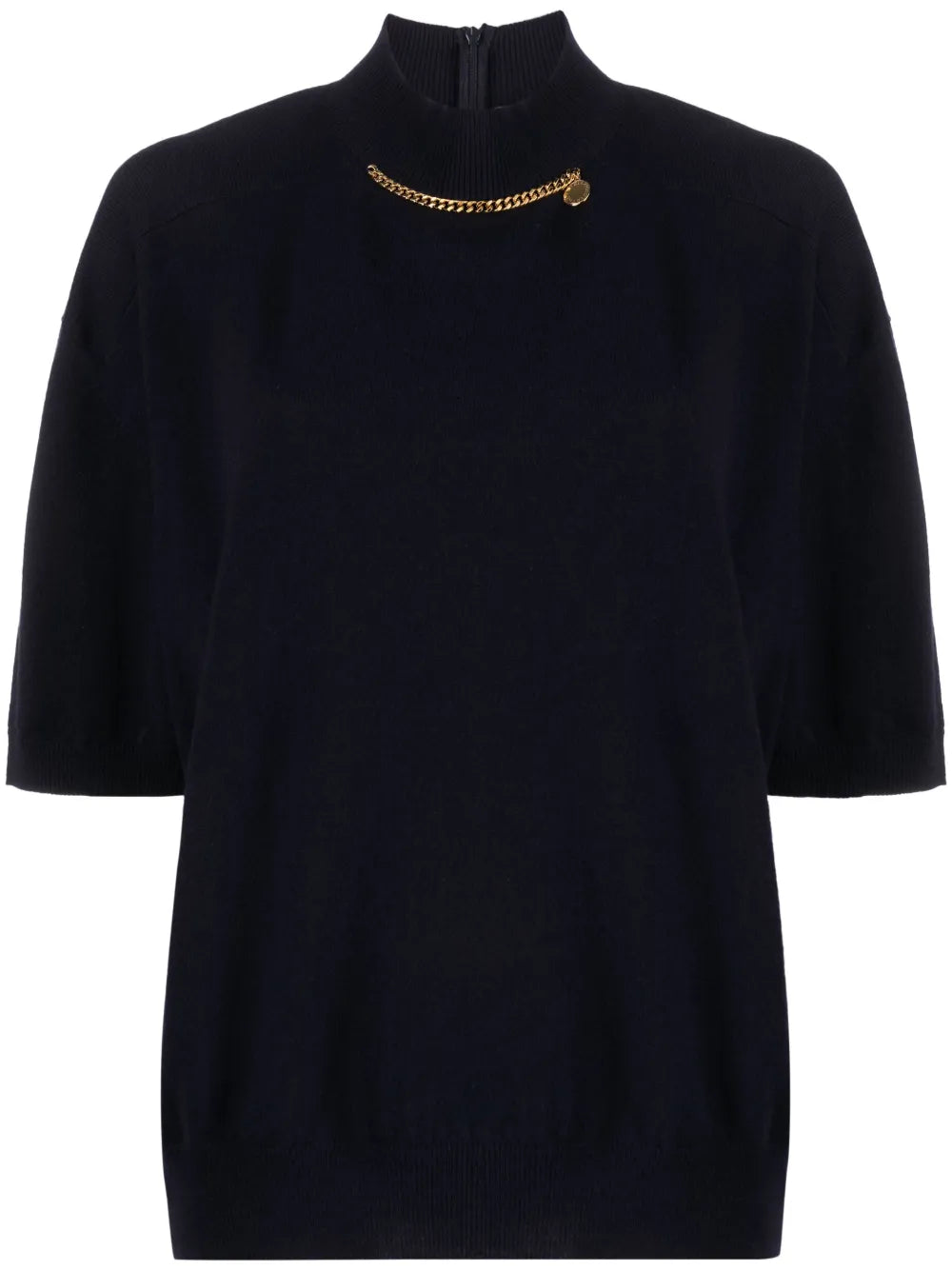 Falabella High-Neck Wool Blouse