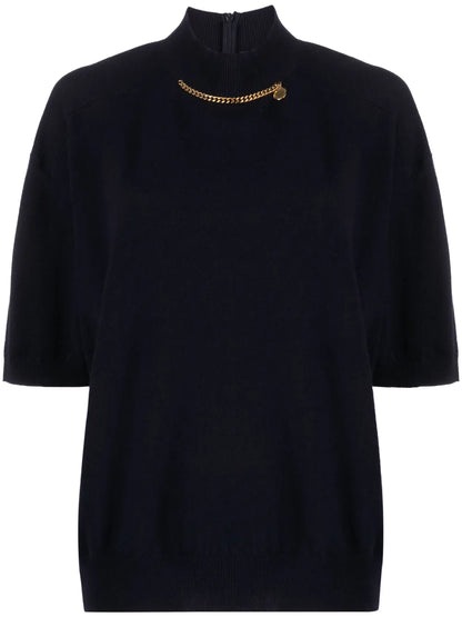 Falabella High-Neck Wool Blouse