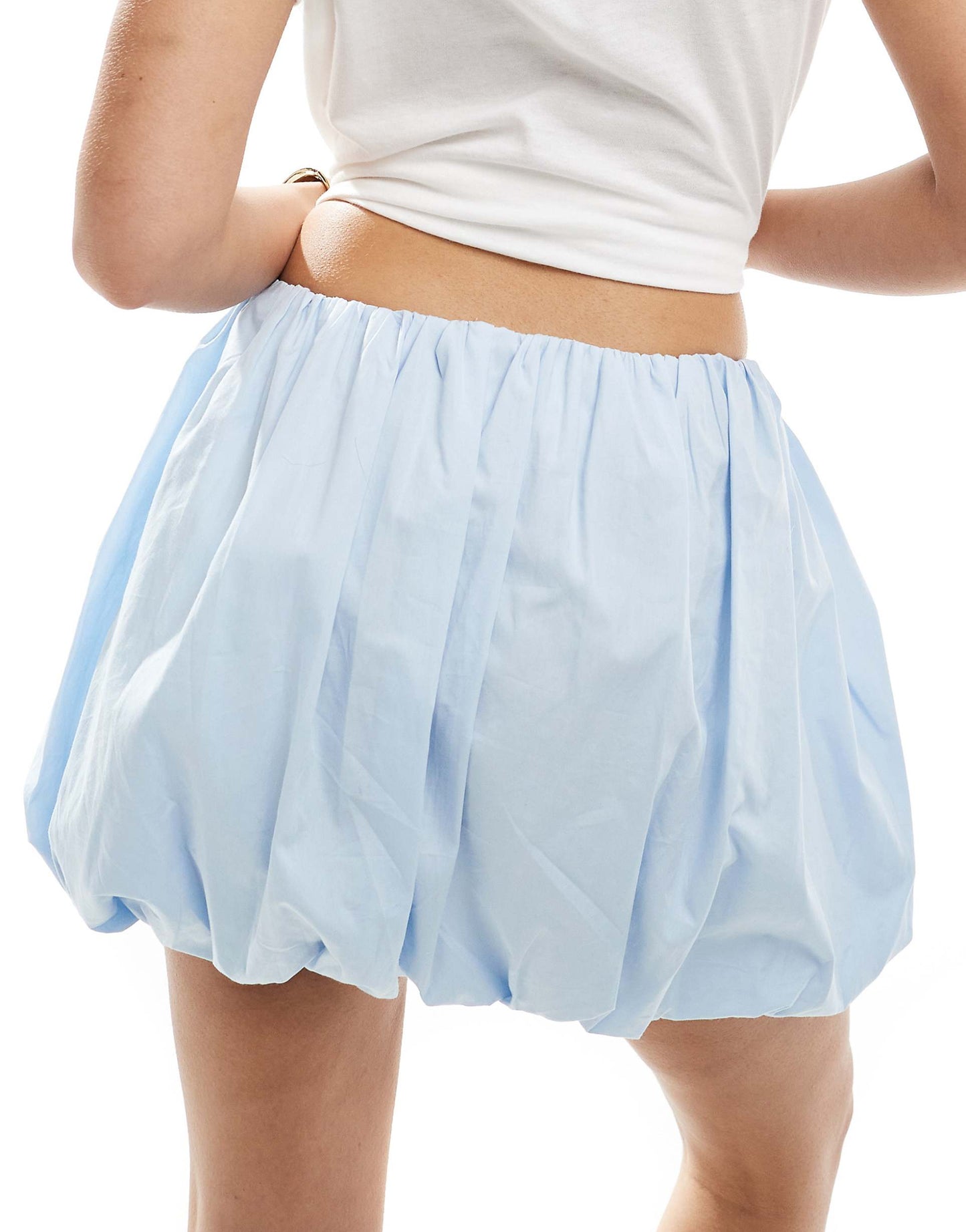 Cotton Poplin Bubble Mini Skirt