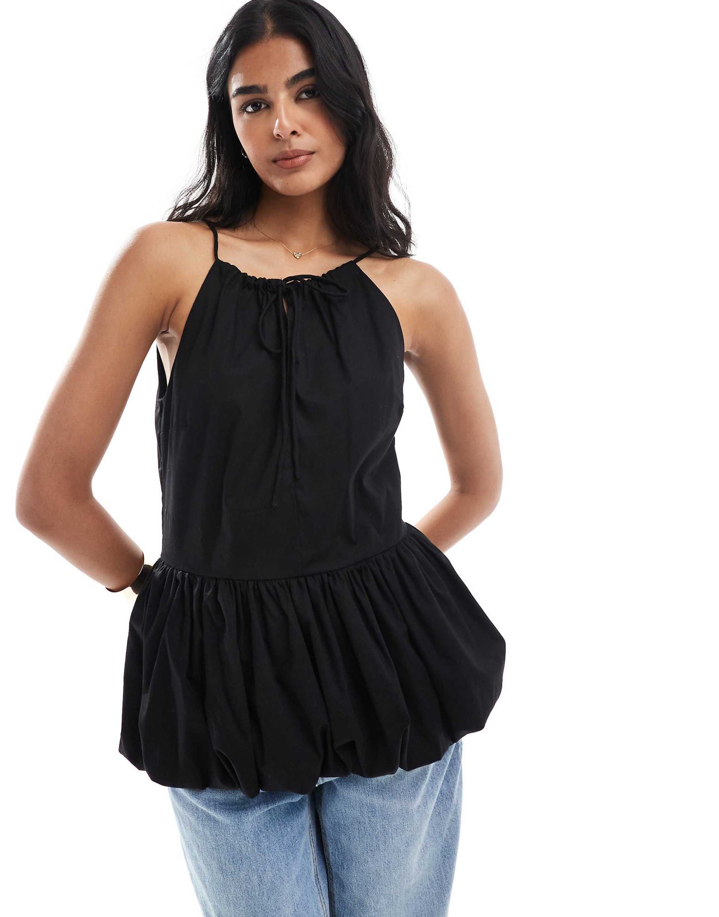 Cotton Puff Sleeve Smock Top