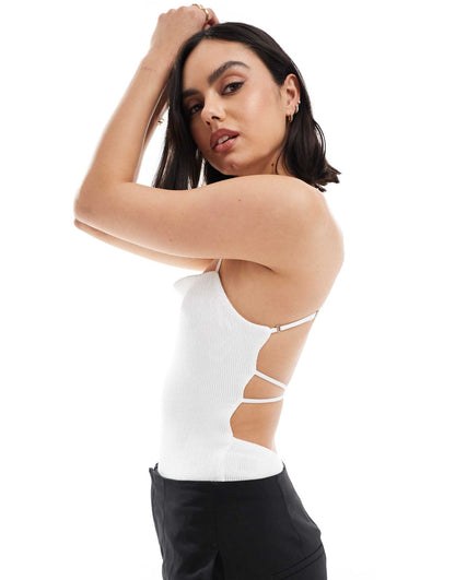 Straight Neck Crinkle Bodysuit