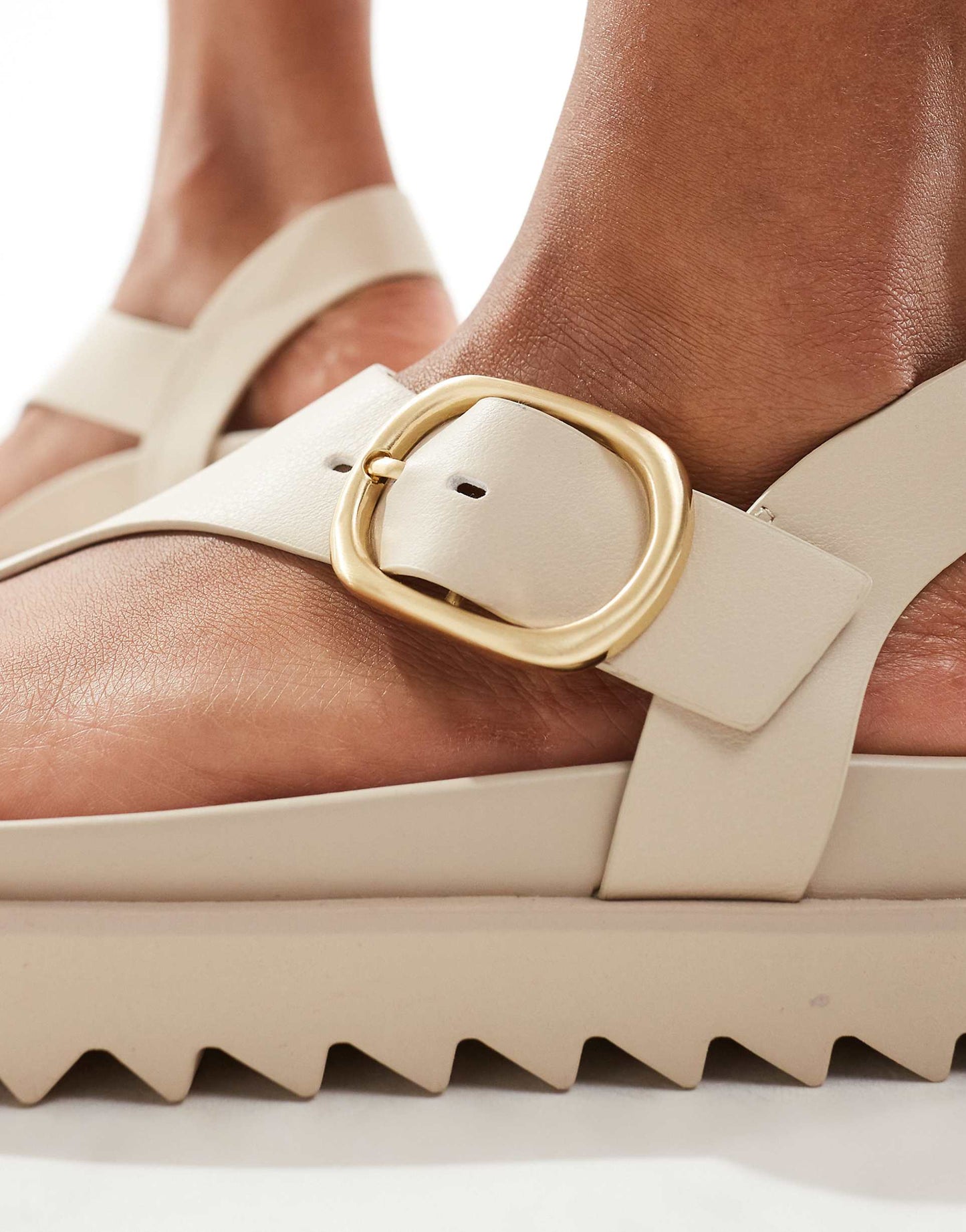 Tie Buckle Detail Thong Sandal