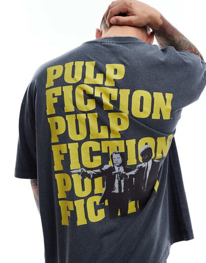 Unisex Oversized License T-Shirt With Pulp Fiction Print