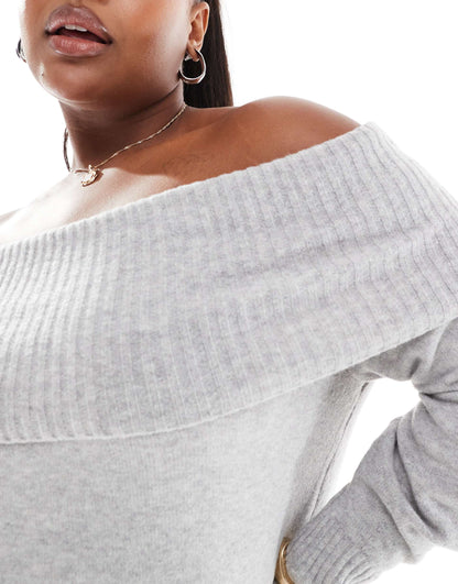 Curve Off Shoulder Midaxi Knitted Dress